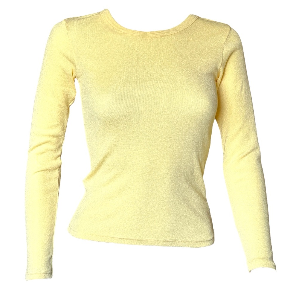 Michael Stars Sparkly Stretchy Yellow Longsleeve  T- Shirt